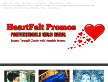 Tablet Screenshot of heartfeltpromos.com